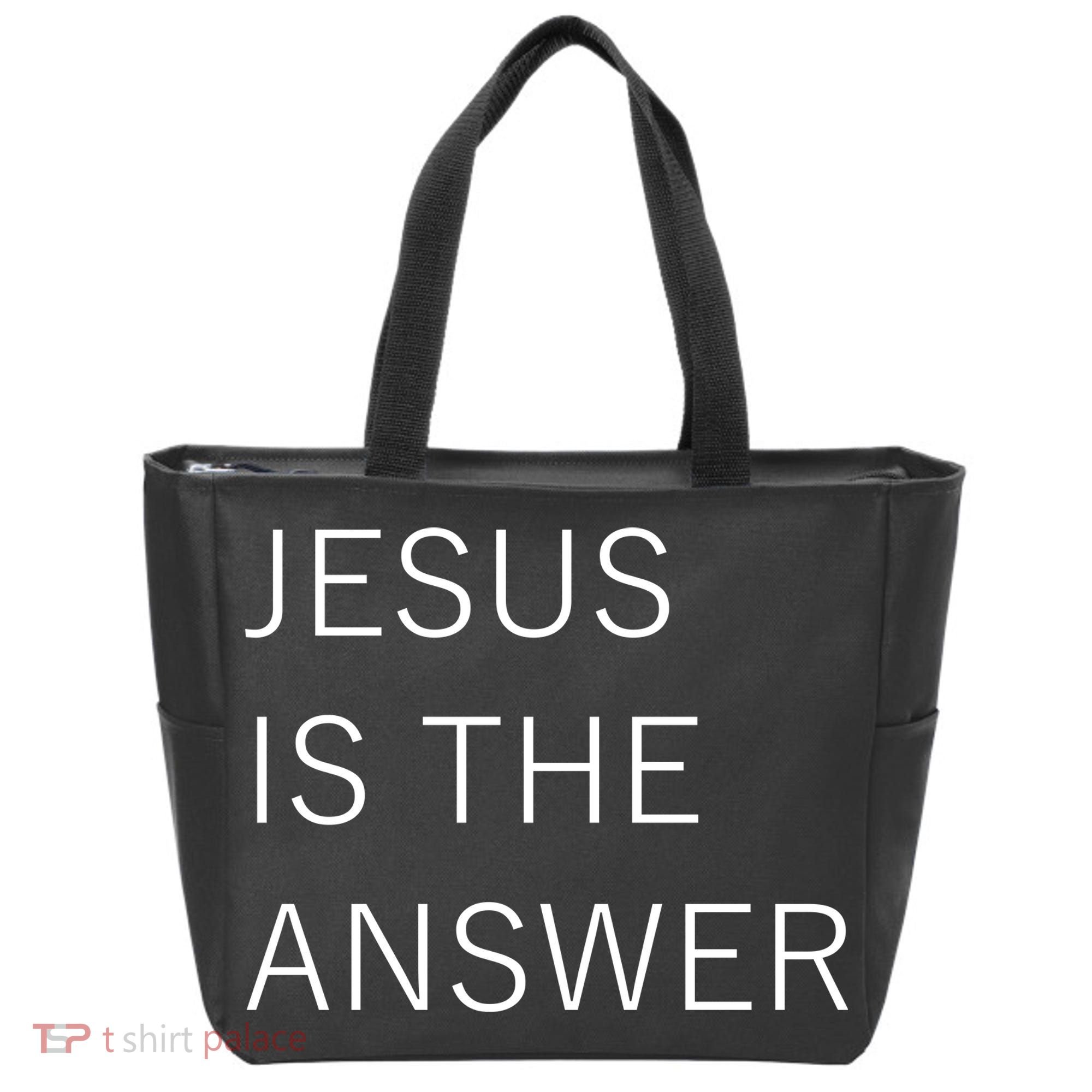 Jesus Is The Answer Tote Bag
