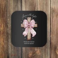 Jesus Is The Light Walk By Faith Not By Sight Coquette Coaster thumb 0