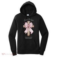Jesus Is The Light Walk By Faith Not By Sight Coquette Women's Hoodie thumb 0
