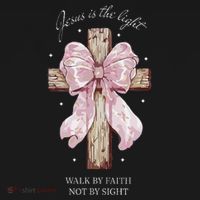 Jesus Is The Light Walk By Faith Not By Sight Coquette Women's Hoodie thumb 2