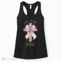 Jesus Is The Light Walk By Faith Not By Sight Coquette Women's Tank Top thumb 0
