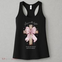 Jesus Is The Light Walk By Faith Not By Sight Coquette Women's Tank Top thumb 3