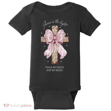 Jesus Is The Light Walk By Faith Not By Sight Coquette Baby Bodysuit