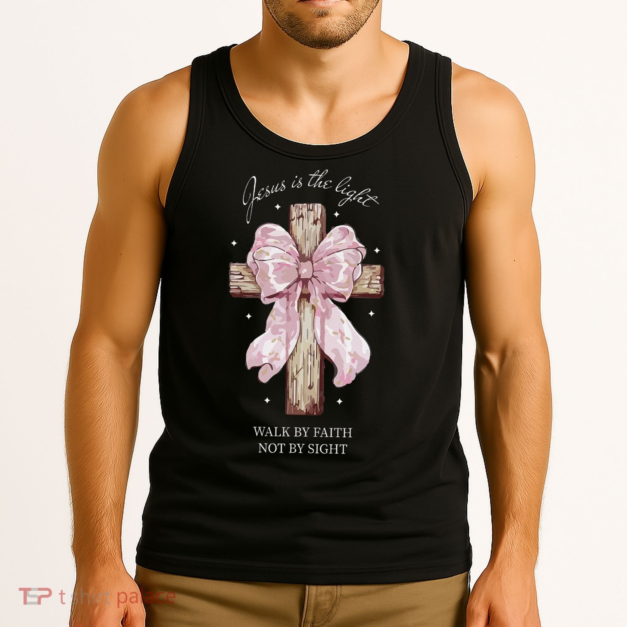 Jesus Is The Light Walk By Faith Not By Sight Coquette Tank Top