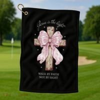 Jesus Is The Light Walk By Faith Not By Sight Coquette Golf Towel thumb 1
