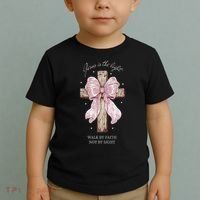 Jesus Is The Light Walk By Faith Not By Sight Coquette Toddler T-Shirt thumb 2