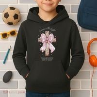 Jesus Is The Light Walk By Faith Not By Sight Coquette Kids Hoodie thumb 2