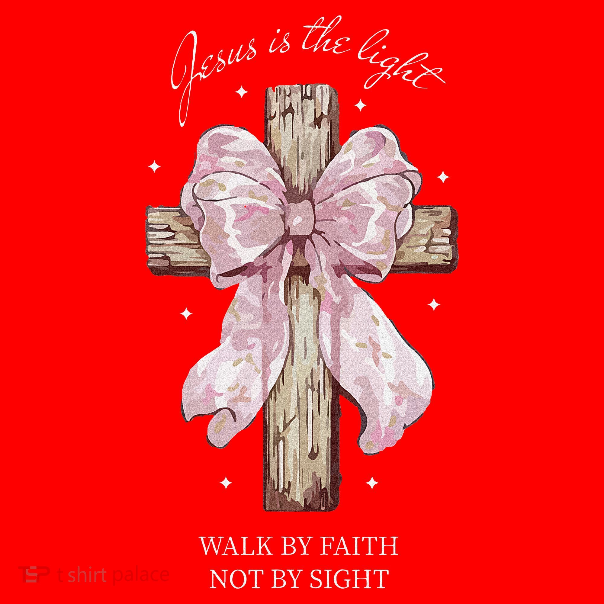 Jesus Is The Light Walk By Faith Not By Sight Coquette Santa Hat