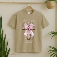Jesus Is The Light Walk By Faith Not By Sight Coquette T-Shirt thumb 2