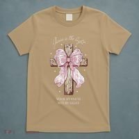 Jesus Is The Light Walk By Faith Not By Sight Coquette T-Shirt thumb 5