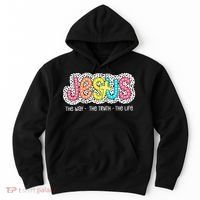 Jesus Is The Way The Truth The Life Christian Dalmatian Dots Gift Hoodie thumb 0
