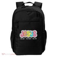 Jesus Is The Way The Truth The Life Christian Dalmatian Dots Gift Backpack thumb 0