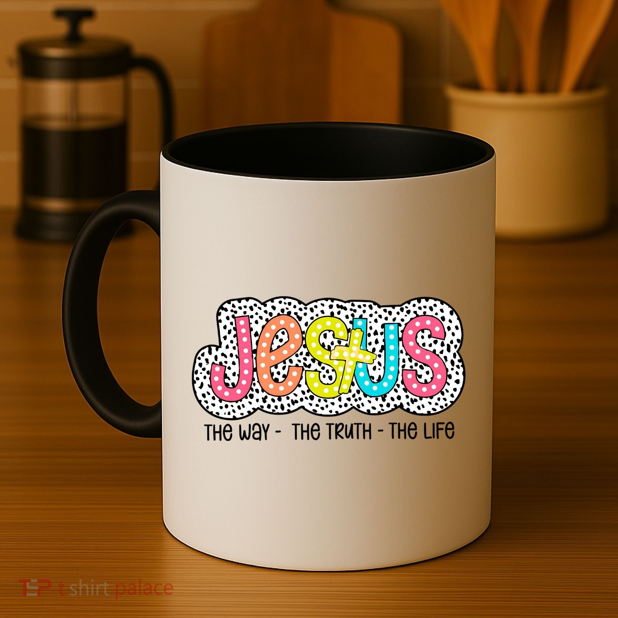 Jesus Is The Way The Truth The Life Christian Dalmatian Dots Gift Coffee Mug