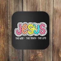 Jesus Is The Way The Truth The Life Christian Dalmatian Dots Gift Coaster thumb 0
