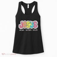 Jesus Is The Way The Truth The Life Christian Dalmatian Dots Gift Women's Tank Top thumb 0