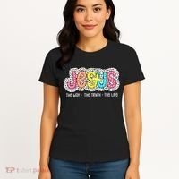 Jesus Is The Way The Truth The Life Christian Dalmatian Dots Gift Women's T-Shirt thumb 4