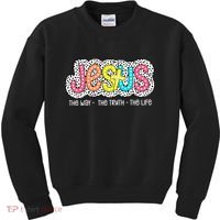 Jesus Is The Way The Truth The Life Christian Dalmatian Dots Gift Kids Sweatshirt thumb 0