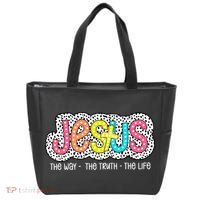 Jesus Is The Way The Truth The Life Christian Dalmatian Dots Gift Tote Bag thumb 0