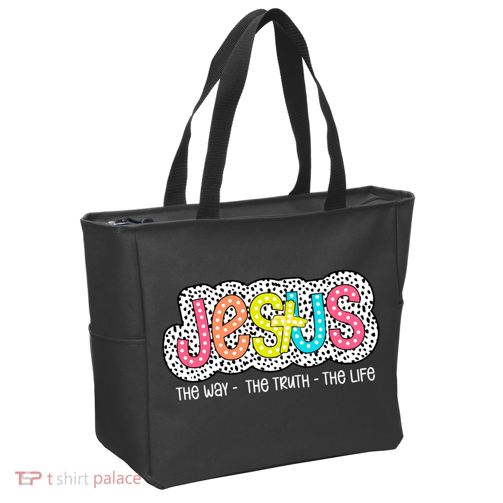 Jesus Is The Way The Truth The Life Christian Dalmatian Dots Gift Tote Bag