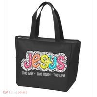 Jesus Is The Way The Truth The Life Christian Dalmatian Dots Gift Tote Bag thumb 3