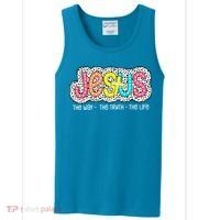 Jesus Is The Way The Truth The Life Christian Dalmatian Dots Gift Tank Top thumb 0