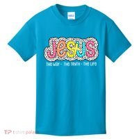 Jesus Is The Way The Truth The Life Christian Dalmatian Dots Gift Kids T-Shirt thumb 0