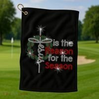 Jesus Is The Reason For The Season Golf Towel thumb 1