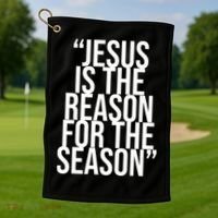 Jesus Is The Reason For The Season Golf Towel thumb 1