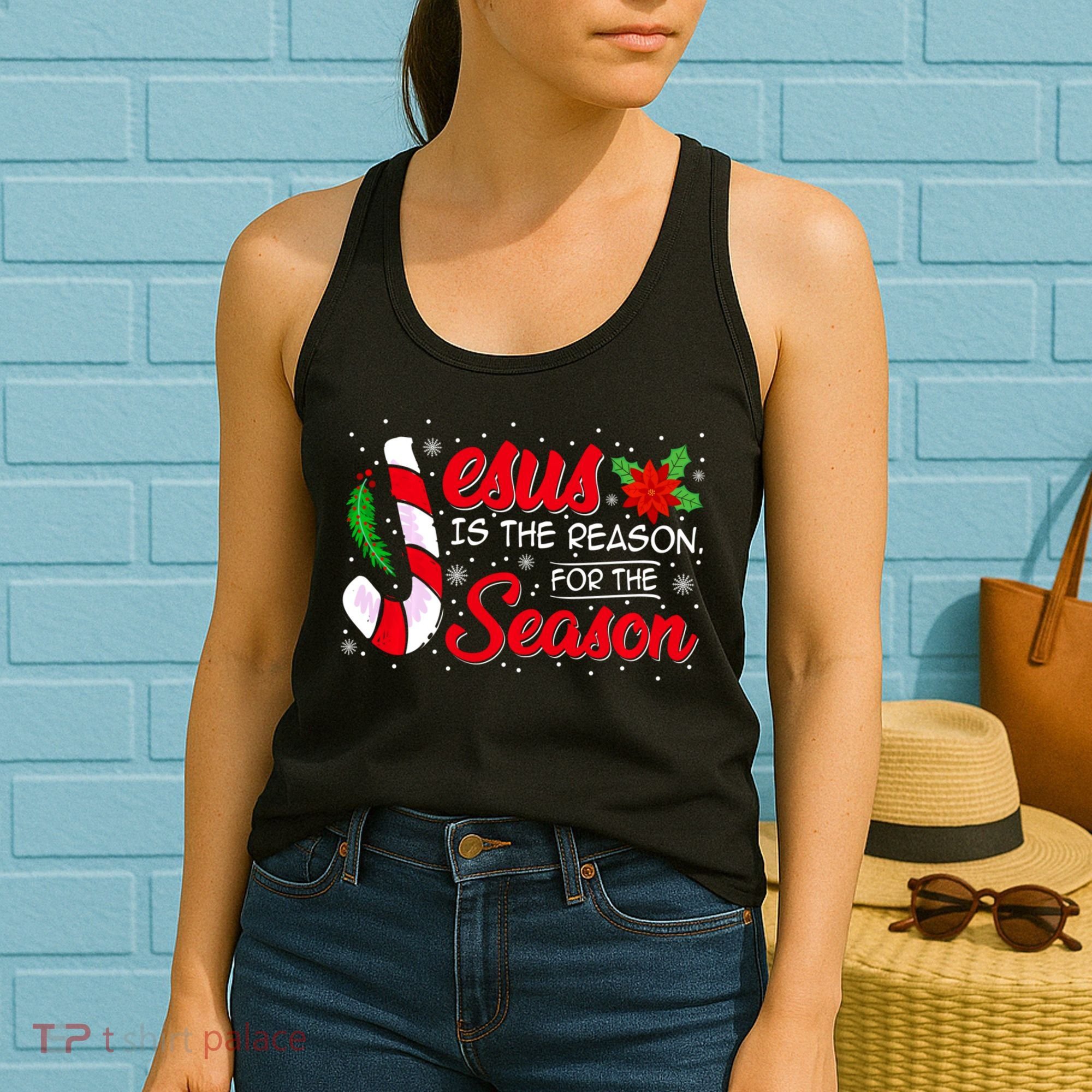 Jesus Is The Reason For The Season Christian Christmas Party Women's Tank Top