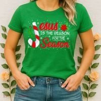 Jesus Is The Reason For The Season Christian Christmas Party Women's T-Shirt thumb 2