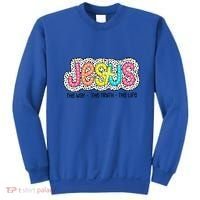 Jesus Is The Way The Truth The Life Christian Dalmatian Dots Gift Sweatshirt thumb 0