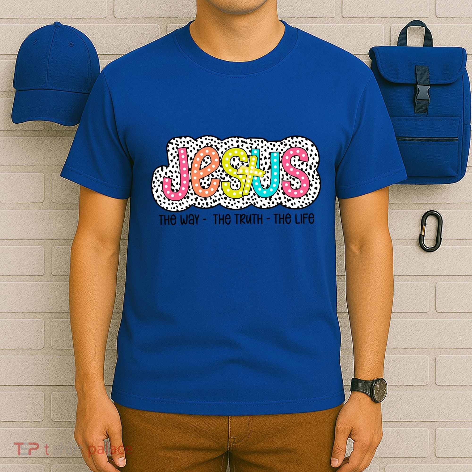 Jesus Is The Way The Truth The Life Christian Dalmatian Dots Gift T-Shirt