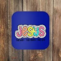 Jesus Is The Way The Truth The Life Christian Dalmatian Dots Gift Coaster thumb 0