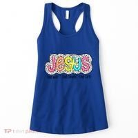 Jesus Is The Way The Truth The Life Christian Dalmatian Dots Gift Women's Tank Top thumb 0