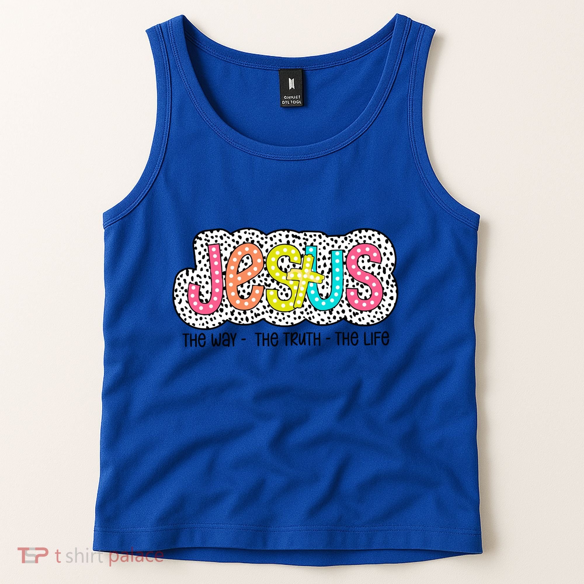 Jesus Is The Way The Truth The Life Christian Dalmatian Dots Gift Tank Top