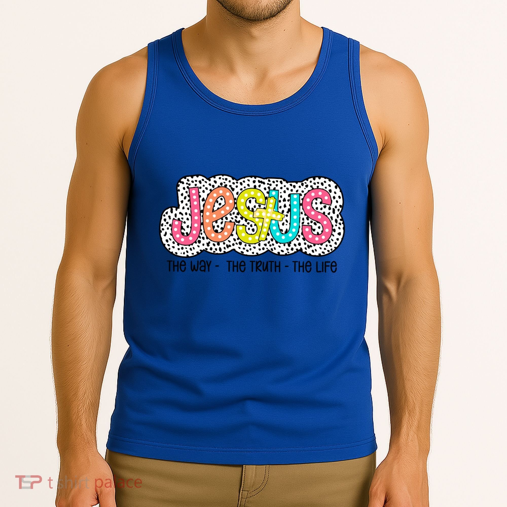 Jesus Is The Way The Truth The Life Christian Dalmatian Dots Gift Tank Top