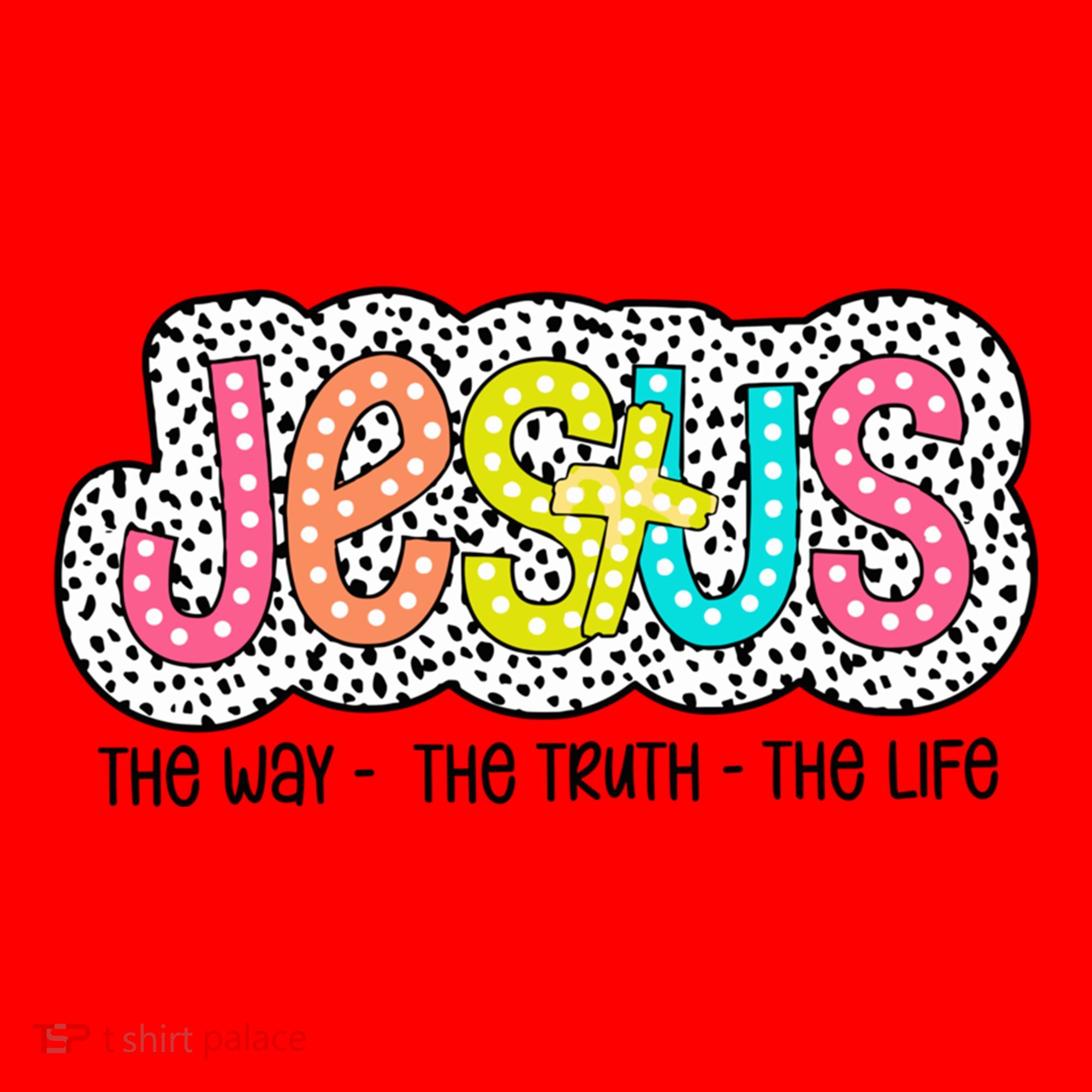 Jesus Is The Way The Truth The Life Christian Dalmatian Dots Gift Santa Hat