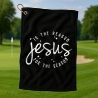 Jesus Is The Reason For The Season Holiday Golf Towel thumb 1