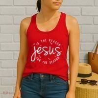 Jesus Is The Reason For The Season Holiday Women's Tank Top thumb 2