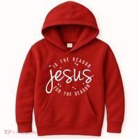 Jesus Is The Reason For The Season Holiday Kids Hoodie thumb 0