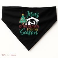 Jesus Is The Reason For The Season Christian Believer Gift USA-Made Doggie Bandana thumb 0