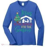 Jesus Is The Reason For The Season Christian Believer Gift Women's Long Sleeve Shirt thumb 0