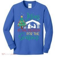 Jesus Is The Reason For The Season Christian Believer Gift Kids Long Sleeve Shirt thumb 0