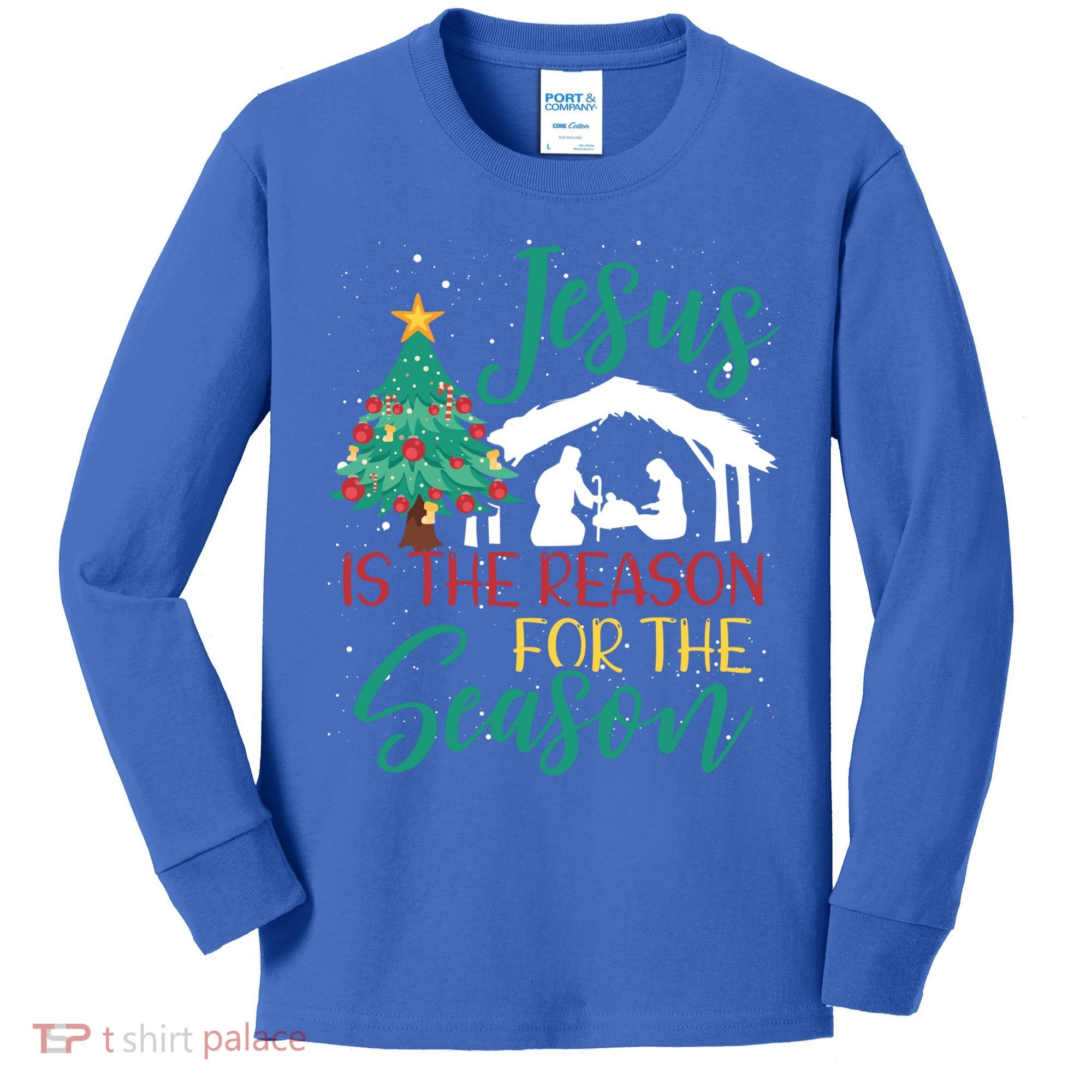 Jesus Is The Reason For The Season Christian Believer Gift Kids Long Sleeve Shirt