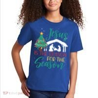 Jesus Is The Reason For The Season Christian Believer Gift Kids T-Shirt thumb 2