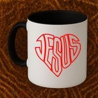 JESUS In The Shape Of A Heart Coffee Mug thumb 2