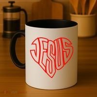 JESUS In The Shape Of A Heart Coffee Mug thumb 4