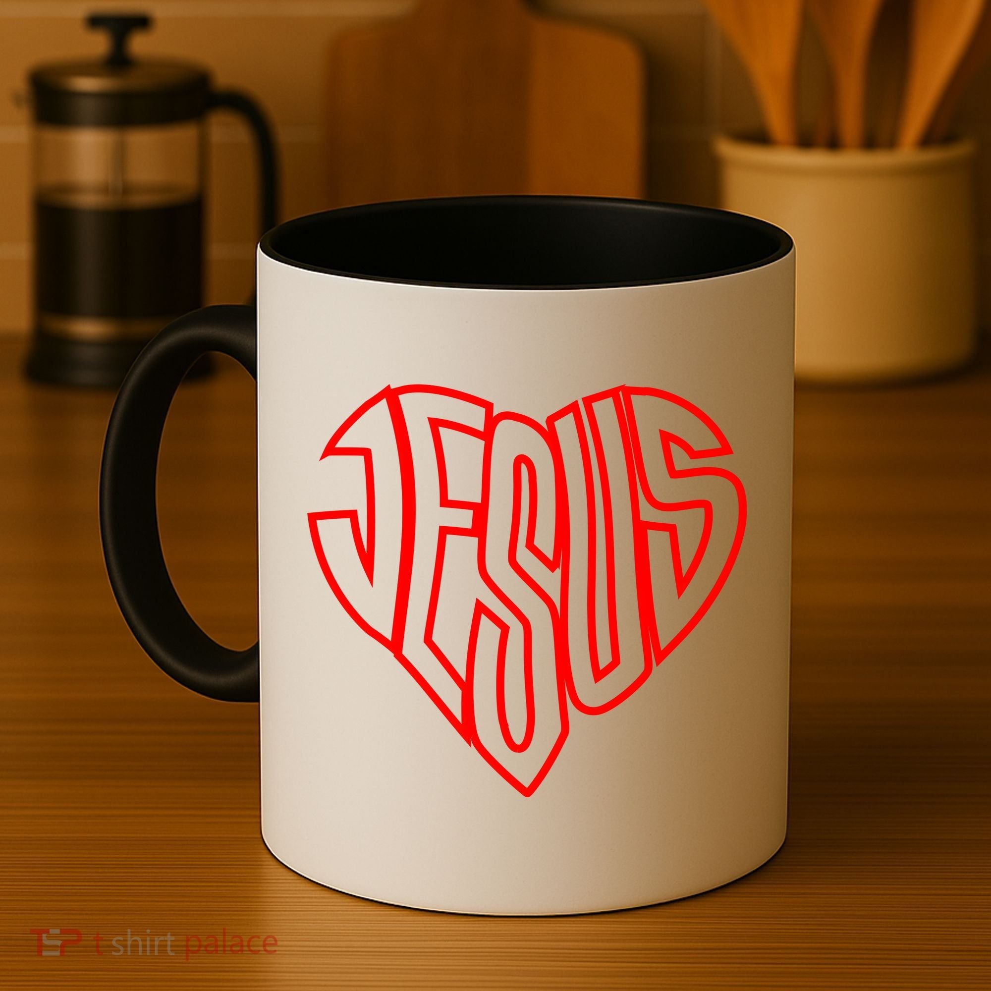 JESUS In The Shape Of A Heart Coffee Mug