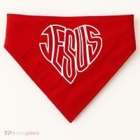 JESUS In The Shape Of A Heart USA-Made Doggie Bandana thumb 0