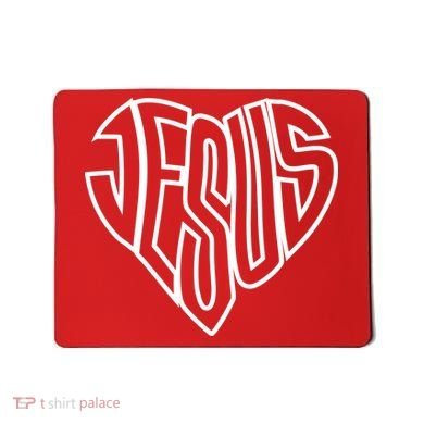 JESUS In The Shape Of A Heart Mousepad